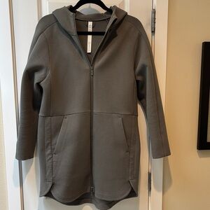 lululemon athletica Olive Gray Hooded Zip Jacket